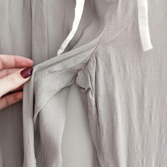 Aritzia Wilfred Marais Lightweight Trouser Pants Gray Rolled Cuffs Medium - Picture 5 of 16